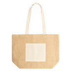 Bolsa de yute laminado con bolsillo frontal y | GAVIA (BO7099)