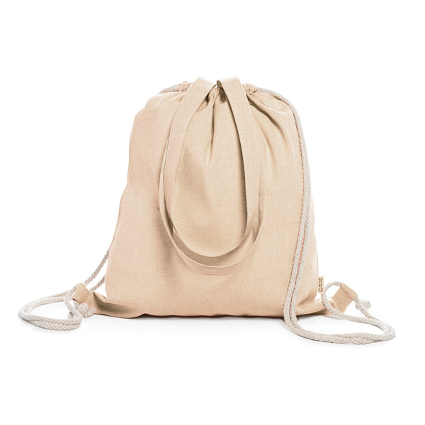 Bolsa mochila de cordones en algodón reciclado de | VARESE (MO7107)