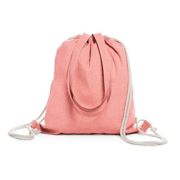 Bolsa mochila de cordones en algodón reciclado de | VARESE (MO7107)