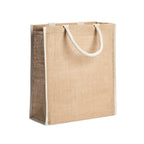 Bolsa de yute natural laminado con ribetes y asas | KOPER (BO7148)