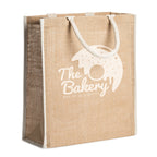 Bolsa de yute natural laminado con ribetes y asas | KOPER (BO7148)