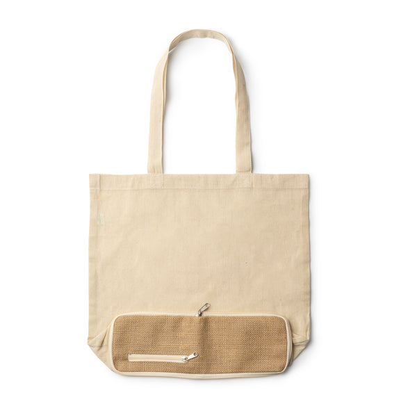 Bolsa plegable 100% algodón de 110 g/m² con base | RAKU (BO7185)