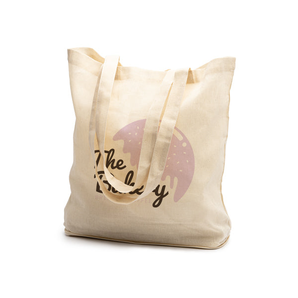 Bolsa plegable 100% algodón de 110 g/m² con base | RAKU (BO7185)
