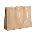 Bolsa de playa rectangular de yute con asas de | STERNA (BO7555)
