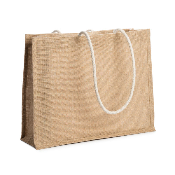 Bolsa de playa rectangular de yute con asas de | STERNA (BO7555)