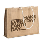 Bolsa de playa rectangular de yute con asas de | STERNA (BO7555)