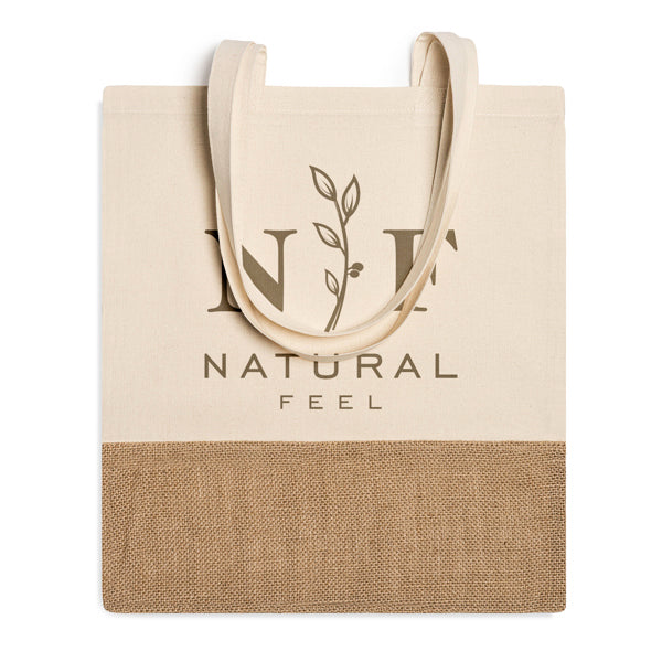 Bolsa de la compra de algodón de 120 g/m² y yute | WAVE (BO7556)