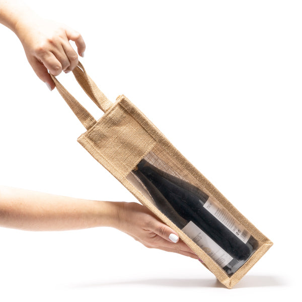 Bolsa de yute laminado con ventana | NIMBA (BO7611)