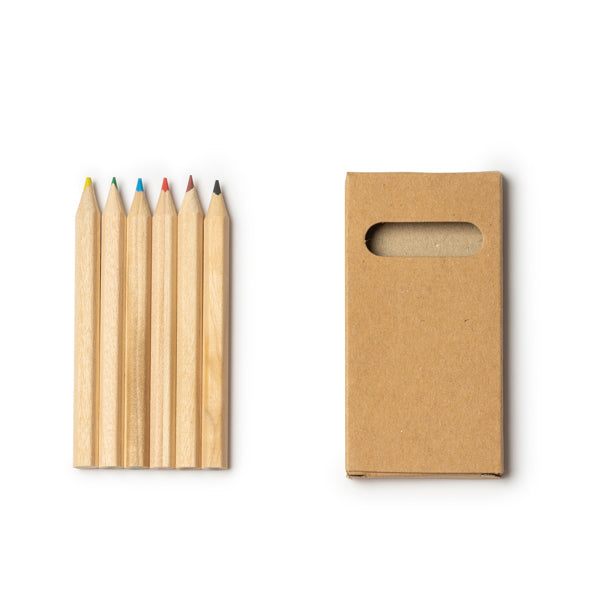 Set de 6 lápices de madera en caja de cartón | AMAZONIA (HW8001)