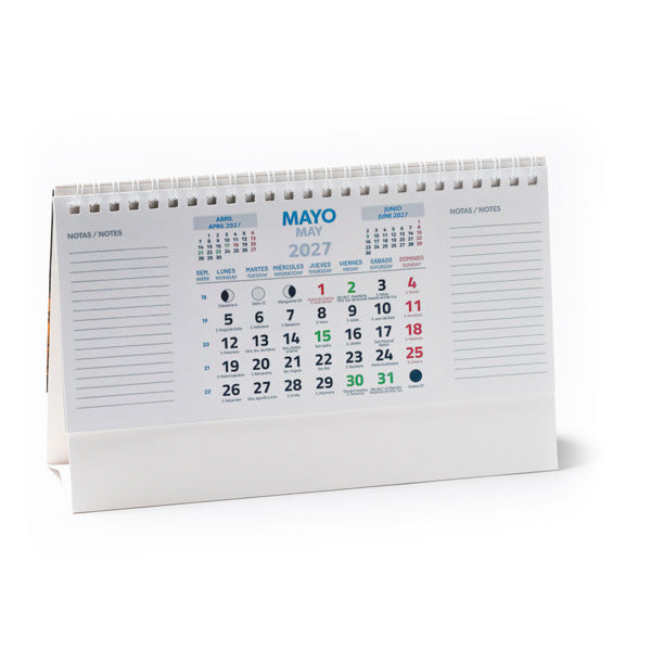 Calendario de sobremesa horizontal con anillas | FLINT (CN8066)