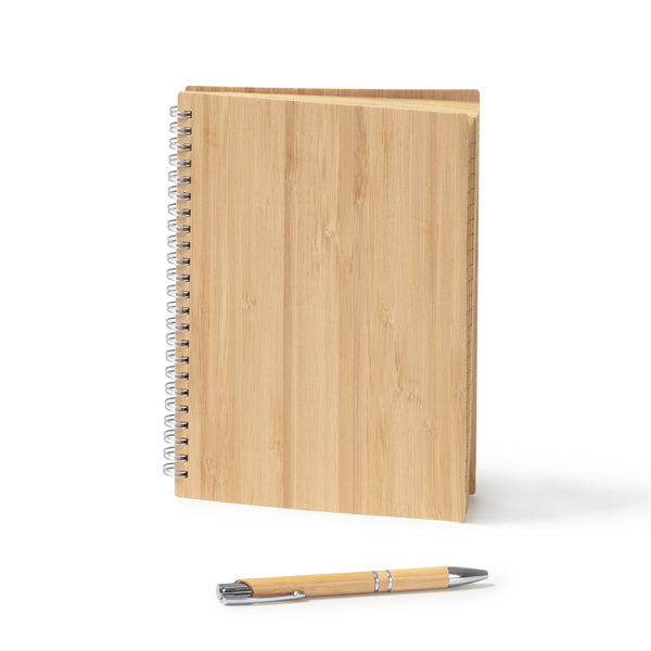 Set libreta A5 y bolígrafo de bambú | GALA (NB8082)