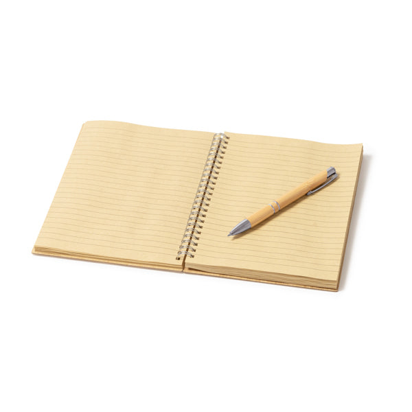 Set libreta A5 y bolígrafo de bambú | GALA (NB8082)
