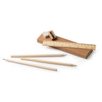 Set de escritura de madera natural presentado en | VERNAK (HW8087)