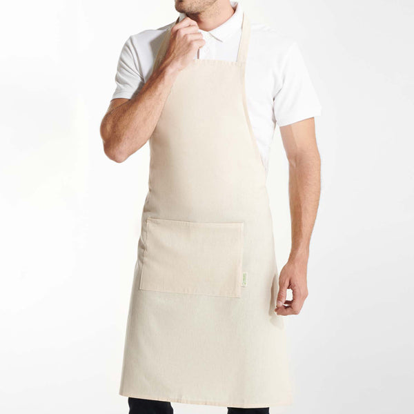 Delantal 100% algodón orgánico con bolsillo | OLIVER (DE9135)