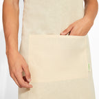 Delantal 100% algodón orgánico con bolsillo | OLIVER (DE9135)